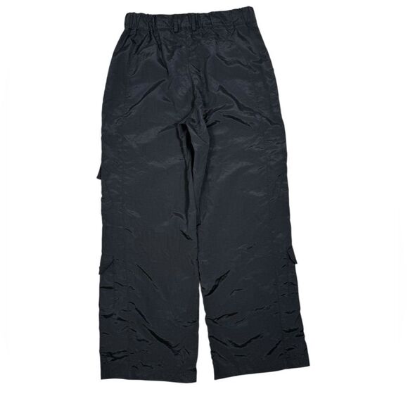 Halara Black Mid Rise Side Pocket Wide Leg Nylon Casual Cargo Pants - Picture 4 of 8